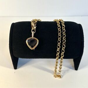 Gold triangular glass locket (multiple available upon request)